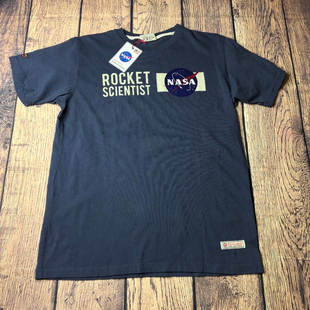 Red Canoe Adult Large NASA Navy Blue Rocket NEW